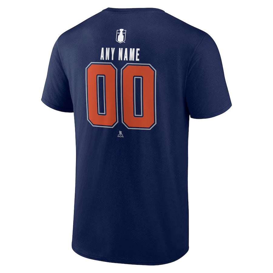 Men's Edmonton Oilers Navy 2025 Stanley Cup Final Custom T-Shirt