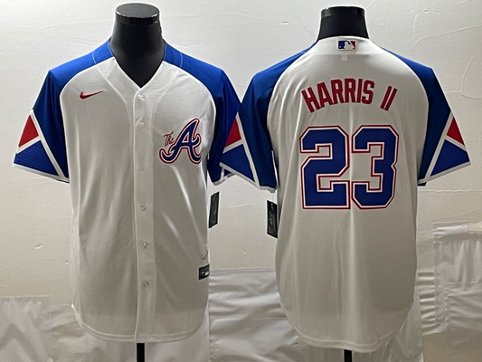 Men's Atlanta Braves Michael Harris II Nike White 2023 City Connect Replica Player Jersey1