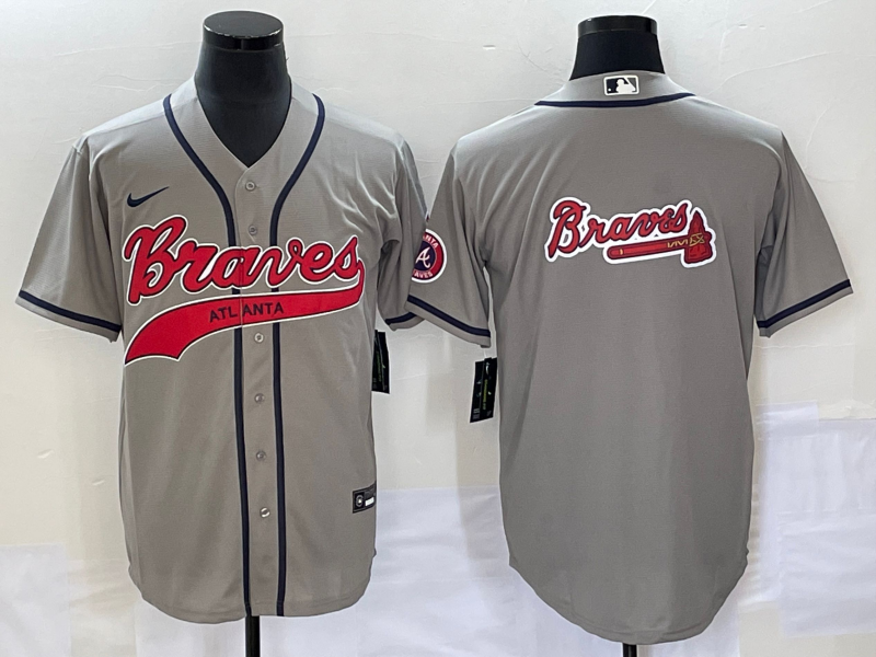 Men's Atlanta Braves Gray Replica Team Jersey1 Joint Edition
