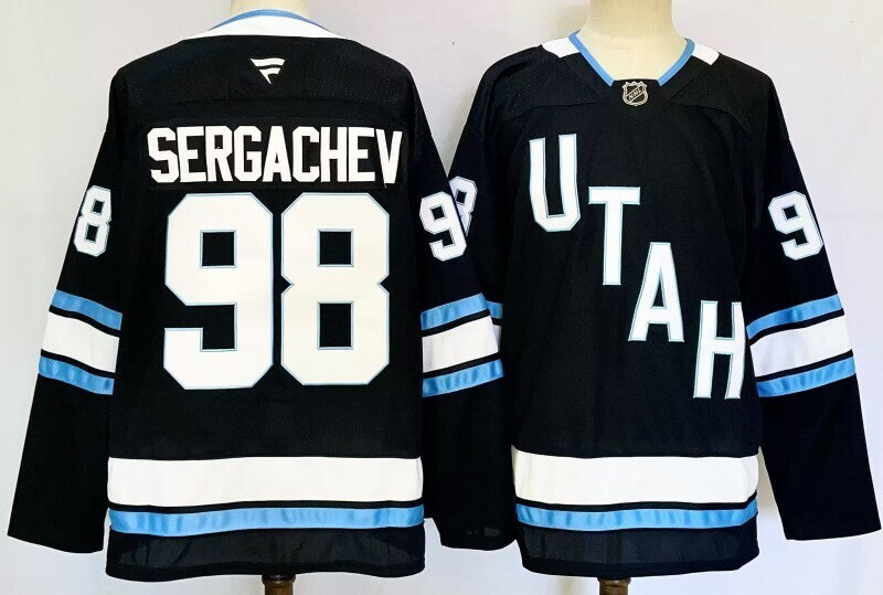 Men's Utah Mammoth Mikhail sergachev #98 Fanatics Black Player Game Jersey