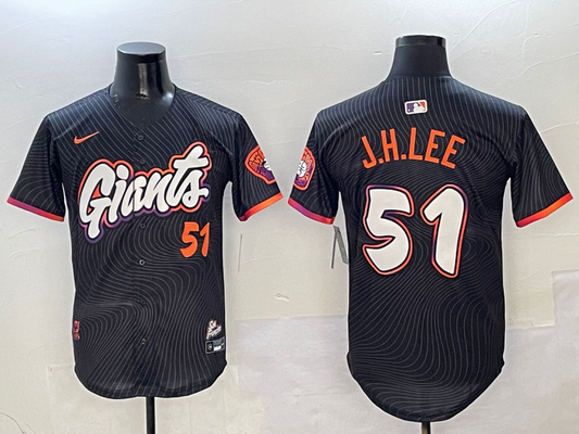 Men's San Francisco Giants Jung Hoo Lee #51 Black 2025 City Connect Limited Player Jersey1