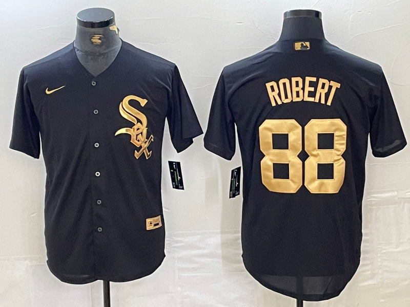 Men's Chicago White Sox Luis Robert Jr. #88 Black Replica Team Jersey1