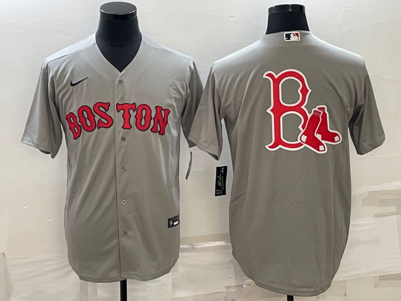 Men's Boston Red Sox Gray Alternate Replica Player Jersey1