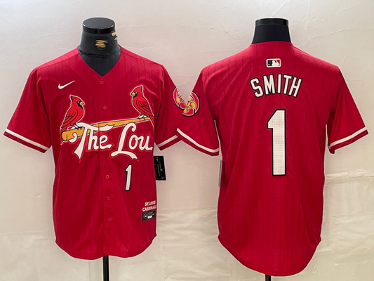 Men's St. Louis Cardinals Ozzie Smith #1 Red 2024 City Connect Limited Player jersey
