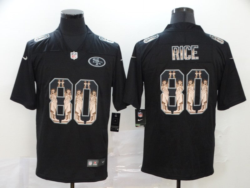 Men's San Francisco 49ers #80 Jerry Rice Black Team Game Jersey1