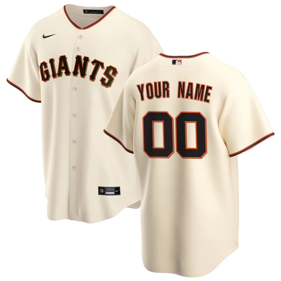 Men's San Francisco Giants Cream Home Replica Custom Jersey1