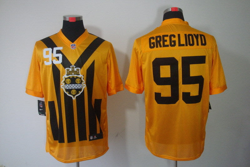 Men's Pittsburgh Steelers Greg Lloyd #95 Gold Game Jersey1