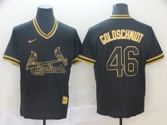 Men's St. Louis Cardinals Paul Goldschmidt #46 Black Replica Baseball Jersey1