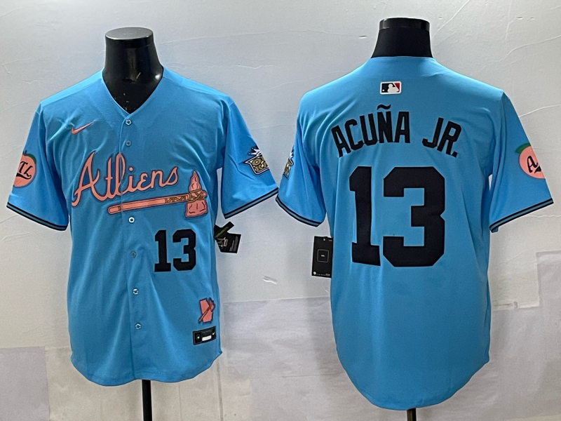 Men's Atlanta Braves Ronald Acuna Jr. #13 Blue Replica Player Name Jersey