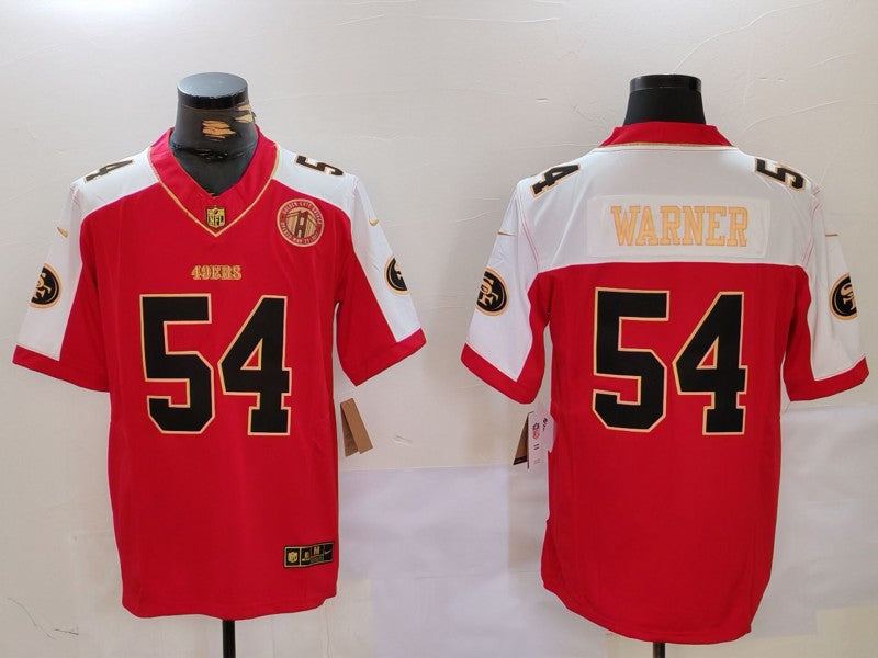 Men's San Francisco 49ers Fred Warner #54 Red Player Game Jersey1