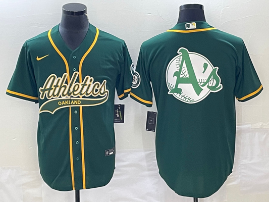 Men's Oakland Athletics Kelly Green Replica Team Jersey1 Joint Edition