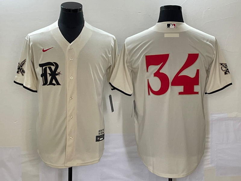 Men's Texas Rangers Nolan Ryan #34 Cream 2023 City Connect Replica Player jersey