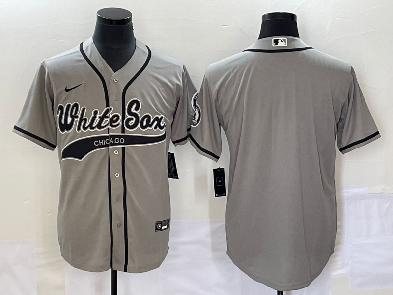 Men's Chicago White Sox Gray Replica Blank Jersey1 Joint Edition