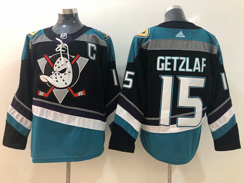 Men's Anaheim Ducks Ryan Getzlaf #15 Black Breakaway Jersey1