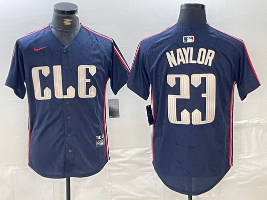 Men's Cleveland Guardians Bo Naylor #23 Navy 2024 City Connect Limited Jersey1