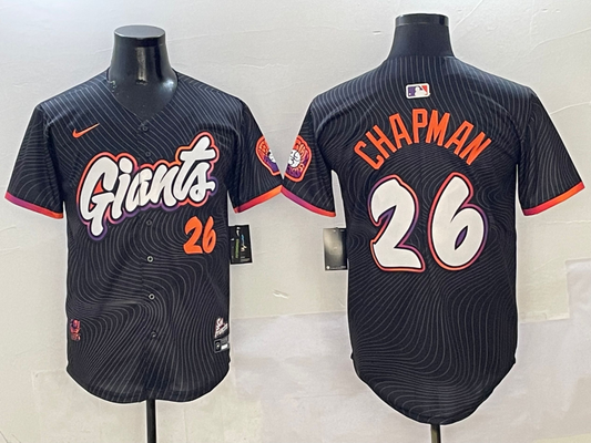 Men's San Francisco Giants Matt Chapman #26 Black 2025 City Connect Limited Player Jersey1