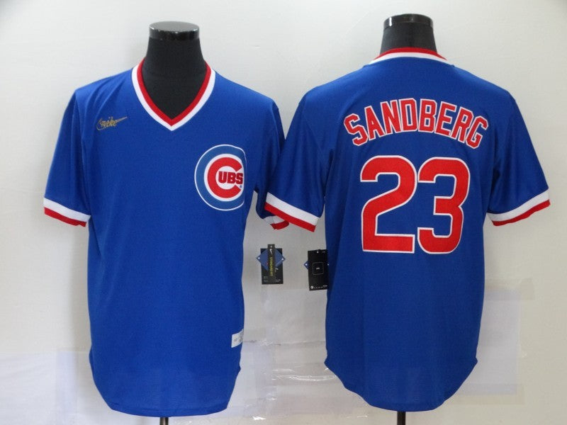 Men's Chicago Cubs Ryne Sandberg #23 Blue Alternate Game Jersey1