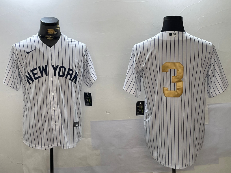 Men's New York Yankees Babe Ruth #3 White Player Jersey1