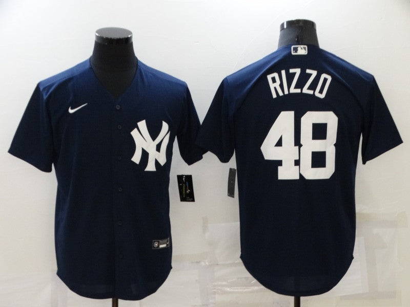 Men's New York Yankees Anthony Rizzo #48 Navy Replica Baseball Jersey1