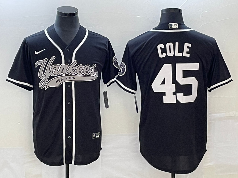 Men's New York Yankees Gerrit Cole #45 Black Player Jersey1 Joint Edition