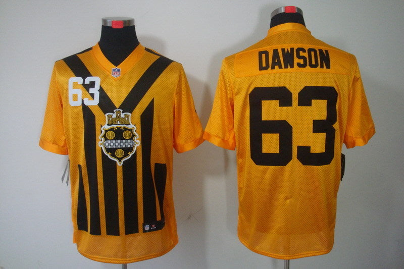 Men's Pittsburgh Steelers Dermontti Dawson #63 Gold Game Jersey1