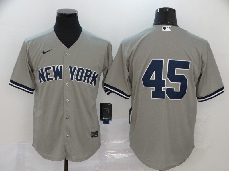 Men's New York Yankees Gerrit Cole #45 Gray Replica Player Name Jersey1