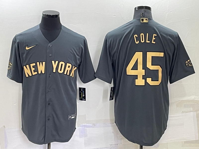 Men's New York Yankees Gerrit Cole #45 Gray Replica Player Jersey1
