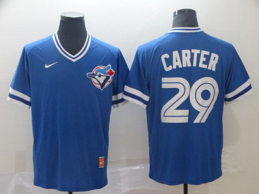 Men's Toronto Blue Jays Joe Carter #29 Blue Replica Player Jersey1