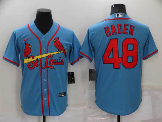 Men's St. Louis Cardinals Harrison Bader #48 Blue Replica Baseball Jersey1