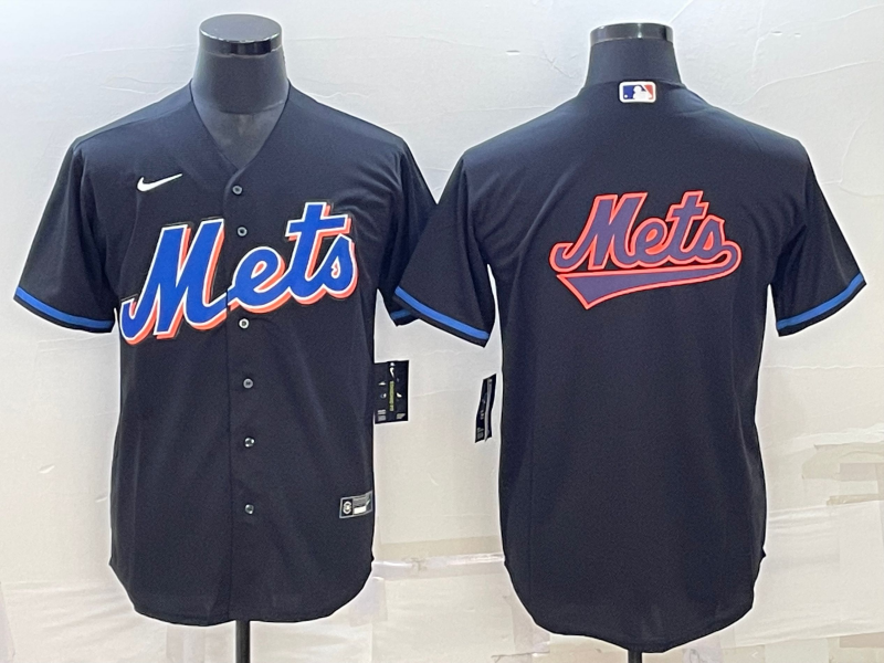 Men's New York Mets Black 2022 Alternate Replica Team Jersey1