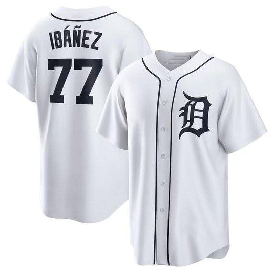 Detroit Tigers #77 Andy Ibá?ez White Home Replica Player Name Jersey Baseball Jerseys