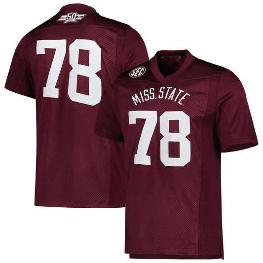 #78 M.State Bulldogs Dowsing x Bell 50 Years Premier Strategy Jersey Maroon Football Jersey Stitched American College Jerseys