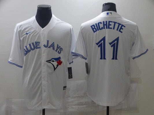Men's Toronto Blue Jays Bo Bichette #11 White Replica Baseball Jersey1