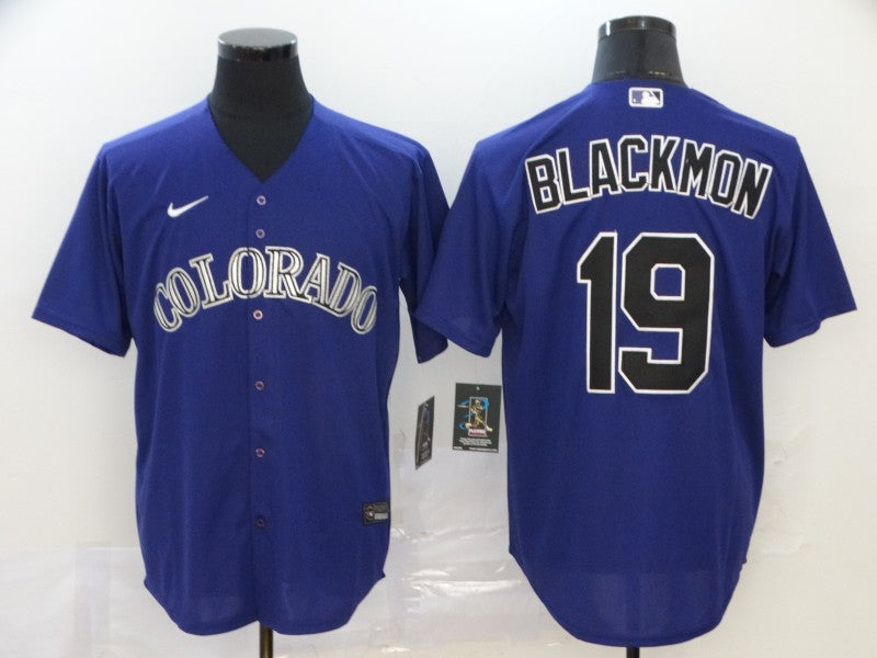 Men's Colorado Rockies Charlie Blackmon #19 Purple Replica Baseball Jersey1