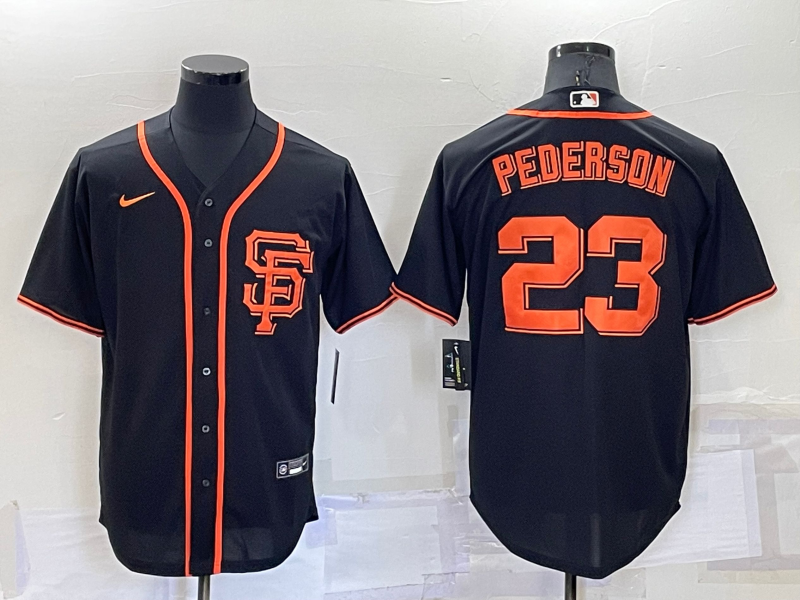 Men's San Francisco Giants Joc Pederson #23 Black Replica Baseball Jersey1
