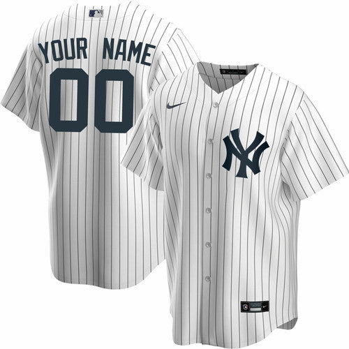 Men's New York Yankees Custom White Player Jersey1