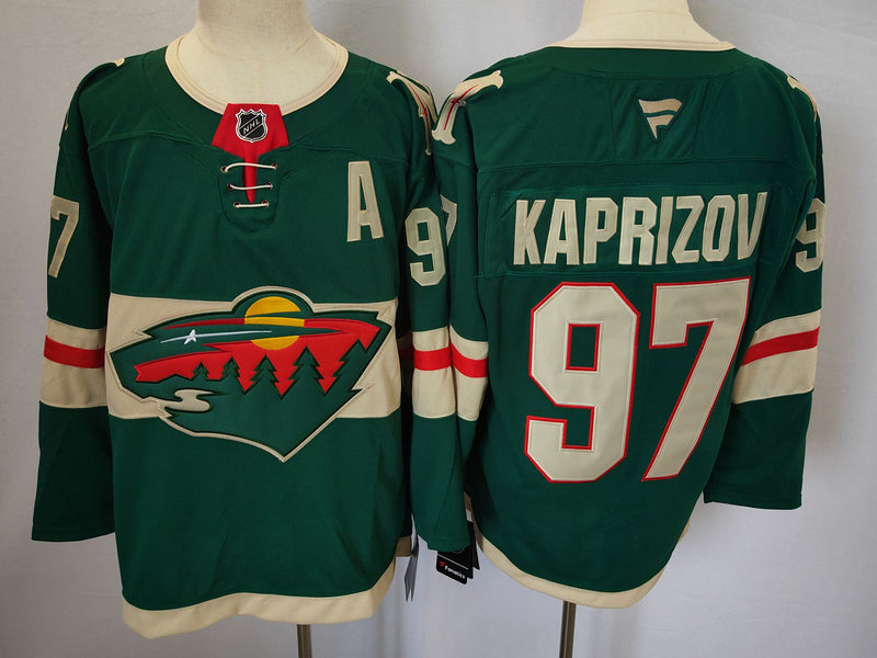 Men's Minnesota Wild Kirill Kaprizov #97 Fanatics Green Player Jersey
