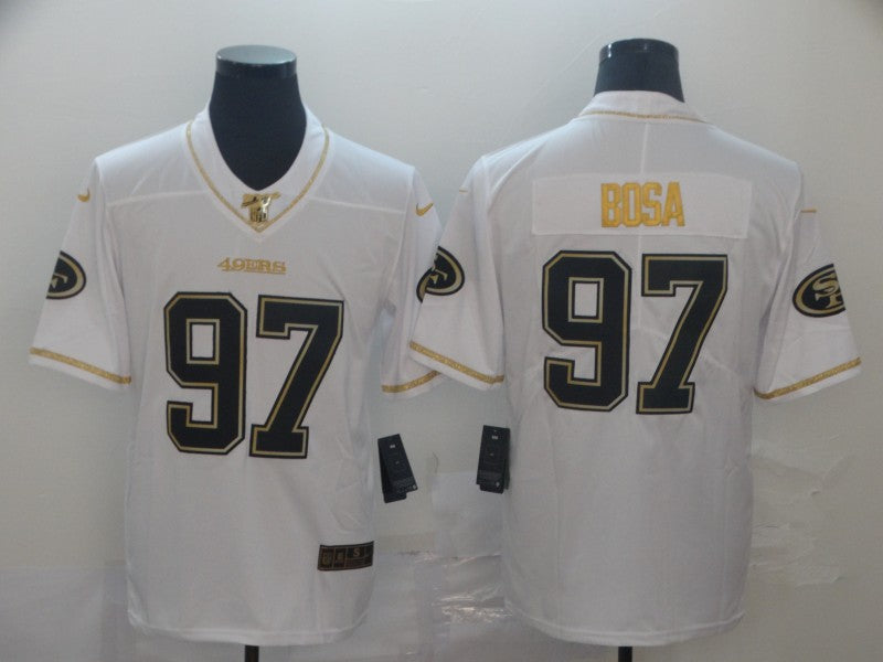 Men's San Francisco 49ers Nick Bosa #97 White Game Player Jersey1