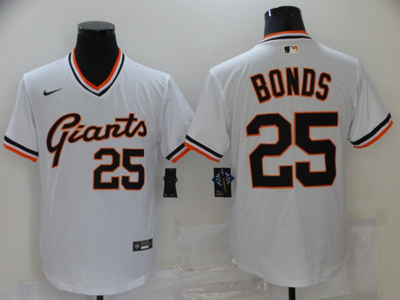 Men's San Francisco Giants Barry Bonds #25 White Replica Player Jersey1