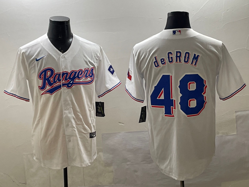 Men's Texas Rangers Jacob deGrom #48 White Limited Player Jersey1