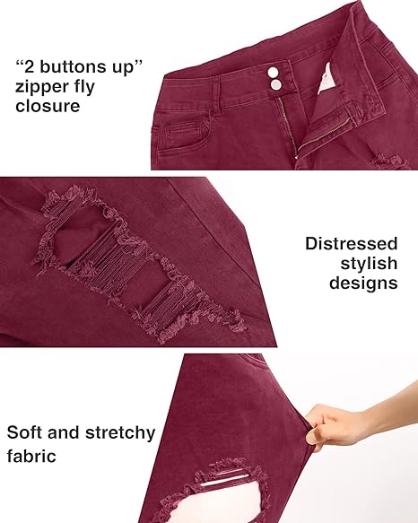 Womens Plus Size Skinny Jeans Stretchy High Waisted Ankle Jean