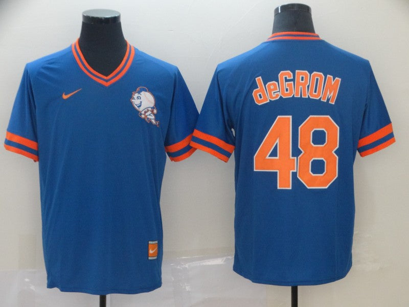 Men's New York Mets Jacob deGrom #48 Blue Alternate Game Jersey1