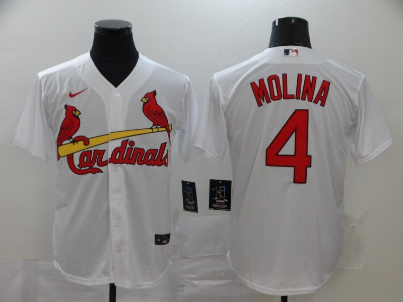 Men's St. Louis Cardinals #4 Yadier Molina Majestic Jersey1 White
