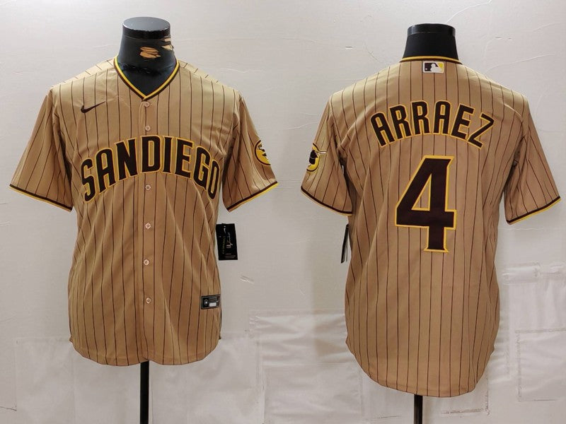 Men's San Diego Padres Luis Arraez #4 Tan Limited Player Jersey1