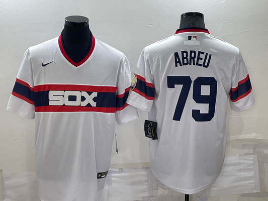 Men's Chicago White Sox Jose Abreu #79 White Stitched Jersey1