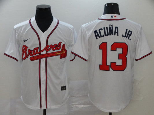 New Men's Atlanta Braves Ronald Acuna Jr. #13 Jersey1 White