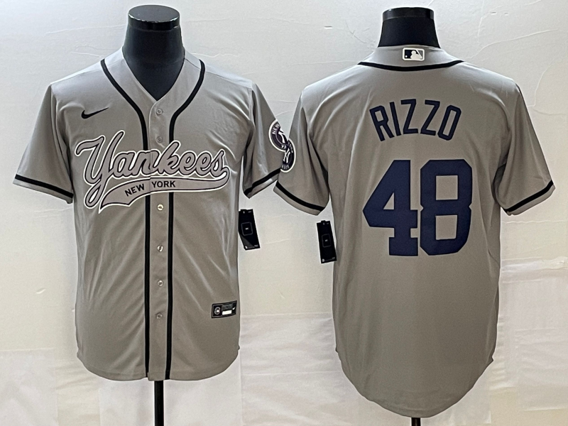 Men's New York Yankees Anthony Rizzo #48 Gray Player Jersey1 Joint Edition