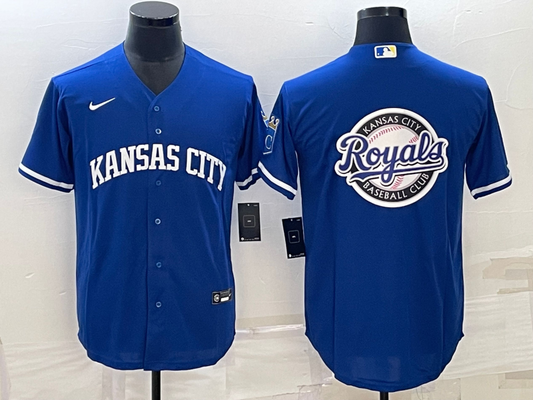 Men's Kansas City Royals Blue Blank Replica Jersey1