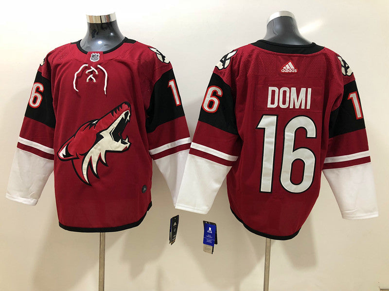 Men's Arizona Coyotes Max Domi #16 Red Breakaway Player Jersey1
