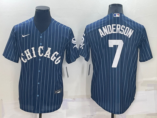 Men's Chicago White Sox Tim Anderson #7 Blue Replica Baseball Jersey1
